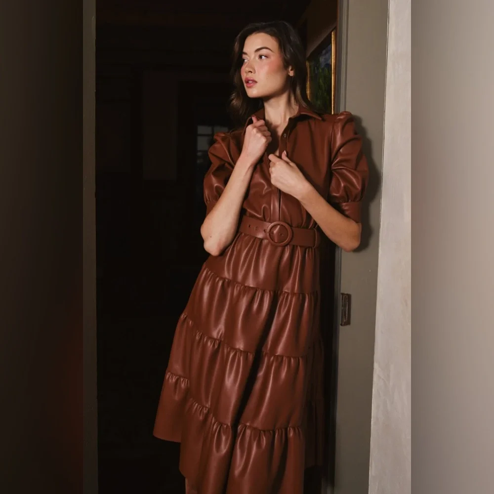 Hutch Darci Short Sleeved Belted Midi Dress - Picture 4 of 9